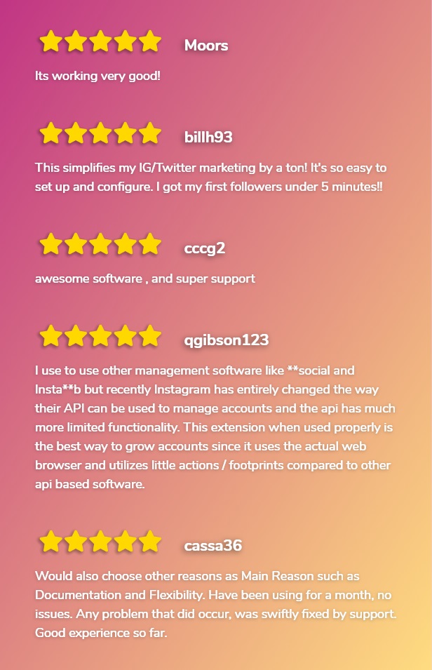 Customers reviews